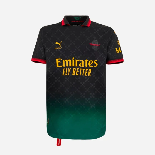 Camiseta Milan x Off-White 24/25 - Edición Especial Negra